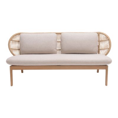 Canapé de jardin Hania en bois d'eucalyptus et aluminium 2 places GoodHome