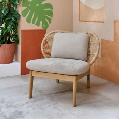 Canapé de jardin Hania en bois d'eucalyptus et aluminium 2 places GoodHome