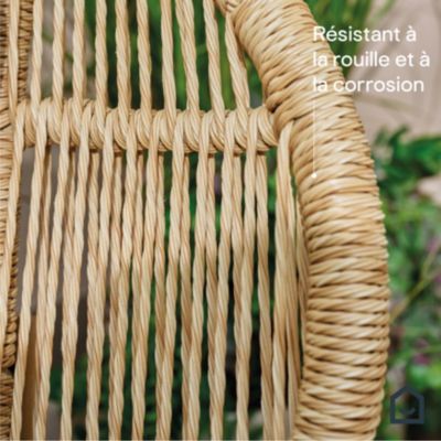 Canapé de jardin Hania en bois d'eucalyptus et aluminium 2 places GoodHome