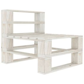 Canape de milieu palette de jardin bois blanc Helloshop26