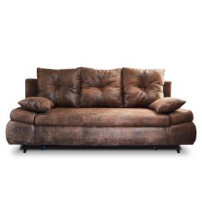Canape droit BEST MOBILIER 3 places en coton marron 205 x 205 x 94 cm