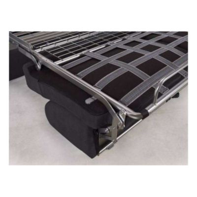 Canape droit cayenne 3 places en cuir noir 95 x 215 x 87 cm