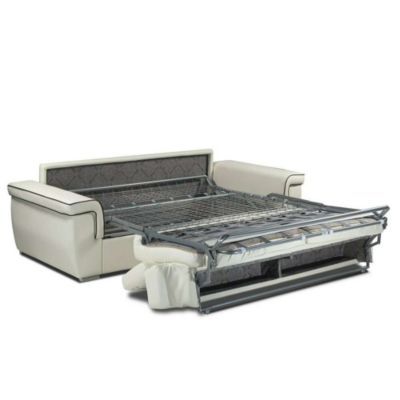Canape droit INSIDE 75 3 places en simili-cuir noir 100 x 220 x 90 cm