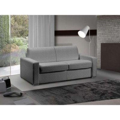 Canape droit INSIDE 75 4 places en simili-cuir gris 95 x 215 x 45 cm