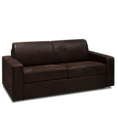 Canape droit INSIDE 75 4 places en simili-cuir marron 160 x 215 x 45 cm