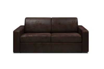 Canape droit INSIDE 75 4 places en simili-cuir marron 160 x 215 x 45 cm