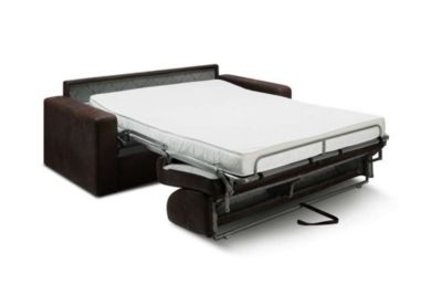 Canape droit INSIDE 75 4 places en simili-cuir marron 160 x 215 x 45 cm