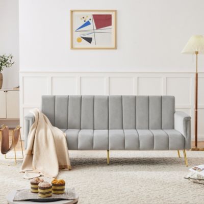 Canape lit pliable en velours avec pieds de soutien fonction lit pratique pour salon chambre home cinema ou chambre invites