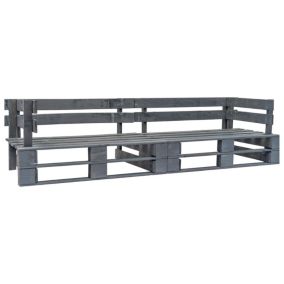 Canape palette 2 places de jardin bois gris Helloshop26