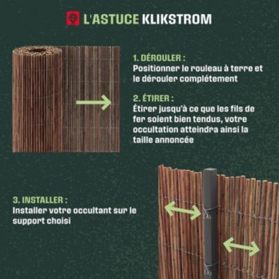 Canisse en osier Longueur 3m et Hauteur 1.5m