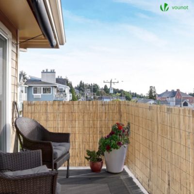 Canisse en roseau naturel Brise vue avec attaches de fixation 90x600cm VOUNOT