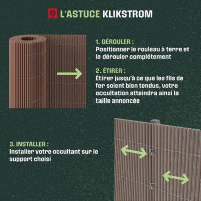 Canisse LOP PVC brun L.3 m x H.1,8 m