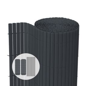 Canisse PVC brise vue ultra renforce avec attaches de fixation 100x500cm gris VOUNOT