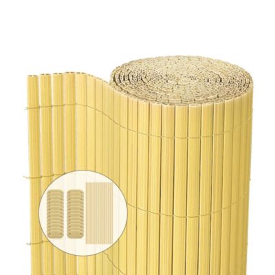 Canisse PVC brise vue ultra renforce avec attaches de fixation 90x500cm beige VOUNOT