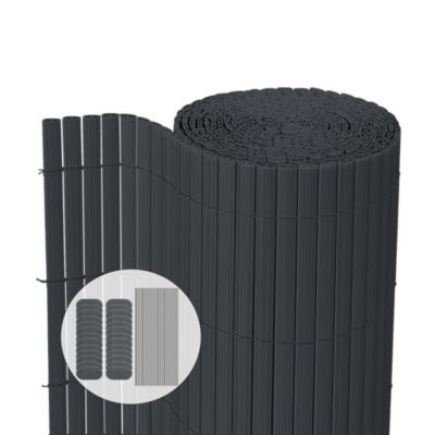 Canisse PVC brise vue ultra renforce avec attaches de fixation 90x500cm gris VOUNOT
