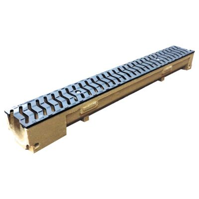 Caniveau béton polyester avec grille fonte 15 x 100 cm