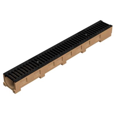 Caniveau béton polymère avec grille fonte B125 12,2 x 100 cm