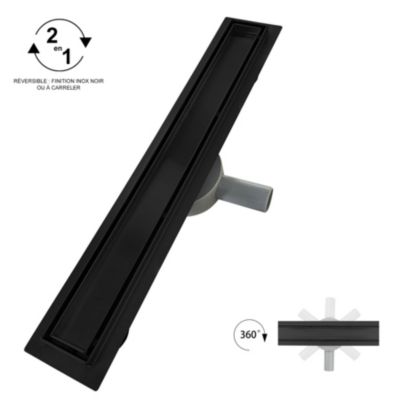 Caniveau de douche 2en1 VINY L.60 cm, réversible à carreler ou inox ...