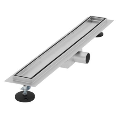 Caniveau de Douche 60 cm 2en1 à Carreler, Argent, Acier Inoxydable