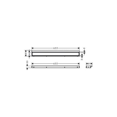 Caniveau de douche 70 cm HANSGROHE RainDrain Match acier inox brossé
