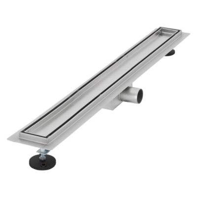 Caniveau de Douche 80 cm 2en1 à Carreler, Argent, Acier Inoxydable