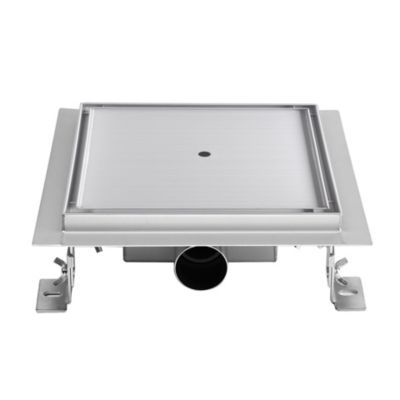 Caniveau de douche à carreler carré CIREA 20 x 20 cm, siphon anti-odeurs, drainage 36l/min, hauteur réglable SANIVERRE