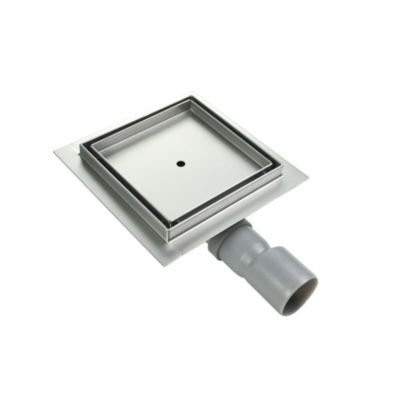 Caniveau de douche à carreler carré CIREA 20 x 20 cm, siphon anti-odeurs, drainage 36l/min, hauteur réglable SANIVERRE