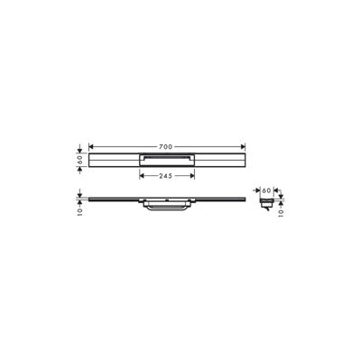 Caniveau de douche découpable 70 cm HANSGROHE RainDrain Flex montage libre acier inox brossé