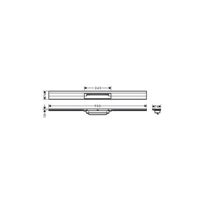 Caniveau de douche découpable 90 cm HANSGROHE RainDrain Flex montage mural blanc mat
