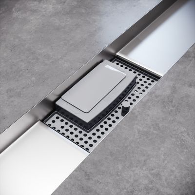Caniveau de douche en acier inoxydable SIRHONA 100cm, Drain de douche 2 ...