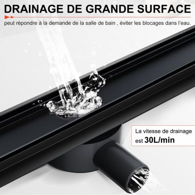 Caniveau De Douche Acier Inox 60cm Siphonné Avec Anti-Odeur Et Filtre Cheveux - À Carreler