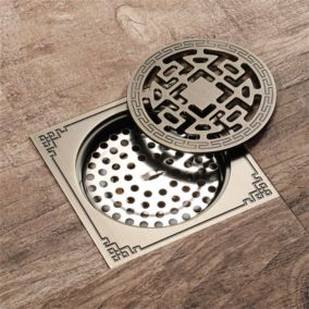 Caniveau de douche vintage, caniveau de douche en laiton de grand diamètre, caniveau de salle de bain résistant aux odeurs