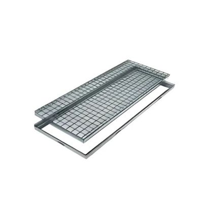 Caniveau de drainage rectangulaire grille en acier galvanisé 20x100 cm