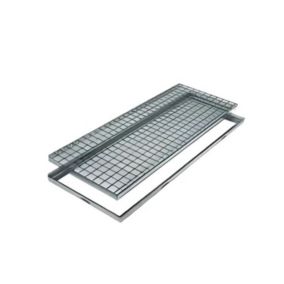 Caniveau de drainage rectangulaire grille en acier galvanisé 25x100 cm