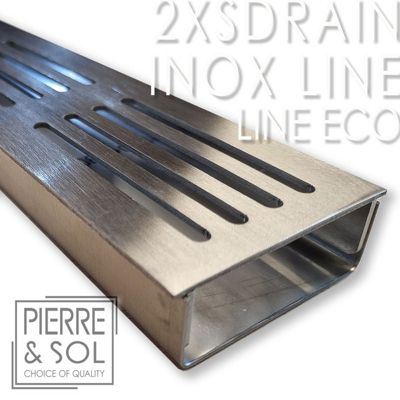 Caniveau Inox Hauteur 2,5 cm - 2XSDRAIN EASY Grille Inox Line - LINE ECO -       Caniveau de 100 cm