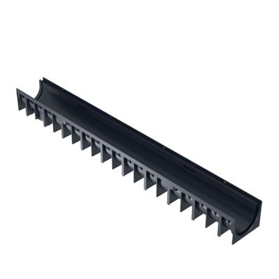 Caniveau PP noir avec grille galva 12 x 100 cm
