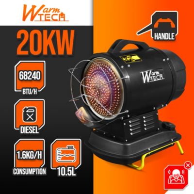 Canon à chaleur infrarouge diesel ou pétrole 20Kw - 68240 Btu/H - Warmtech