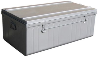 Cantine acier gris 95 L avec poignées L.80 x l.45 x H.35 cm, cadenassable et empilable, Snor