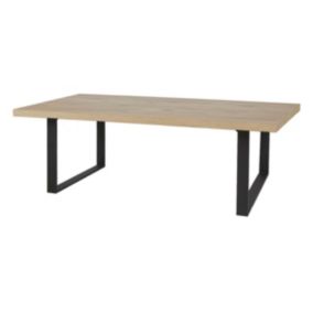 CANYON - Table Rectangulaire 200cm Aspect Bois Piètement U Métal Noir