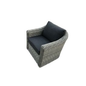 Cap Breton - Fauteuil en résine et coussin gris anthracite