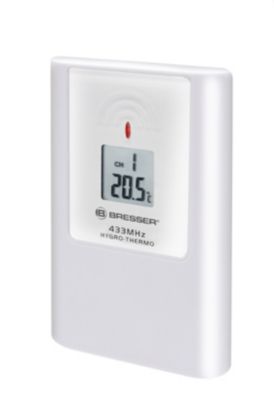 Capteur extérieur Bresser pour station météo avec affichage température et humidité, 3 canaux, 433 MHz