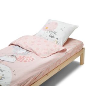 Caradou Parure de lit Enfant 90x190cm Avec Couette Motif Princesse Shine