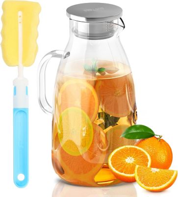 Carafe en verre borosilicate 3 L avec couvercle inox