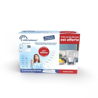 Carafe filtrante + lot de 6 cartouches filtrantes Little Balance 8634