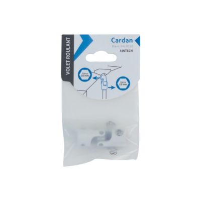 Cardan blanc hexagonal pour liaison sortie de caisson et tige de manivelle 10mm Acbat