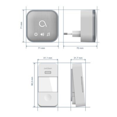 Carillon Kinétic sans fil, flash lumineux Sona-T Plug In - Avidsen - 102518