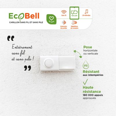 Carillon sans fil et bouton sans pile SCS Sentinel EcoBell 100