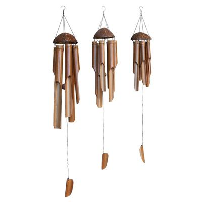 Carillon à vent bambou - Marron 40 cm