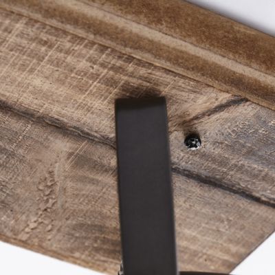 CARMEN WOOD Barre 3L Acier patiné/bois GU10 métal/bois 3xGU10 LED 5W ampoule non incluse