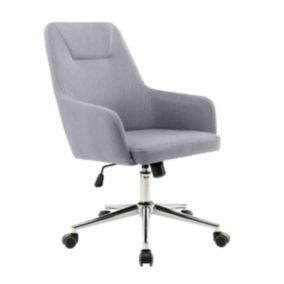 CAROC - Fauteuil de Bureau Gris Surpiqures Blanches